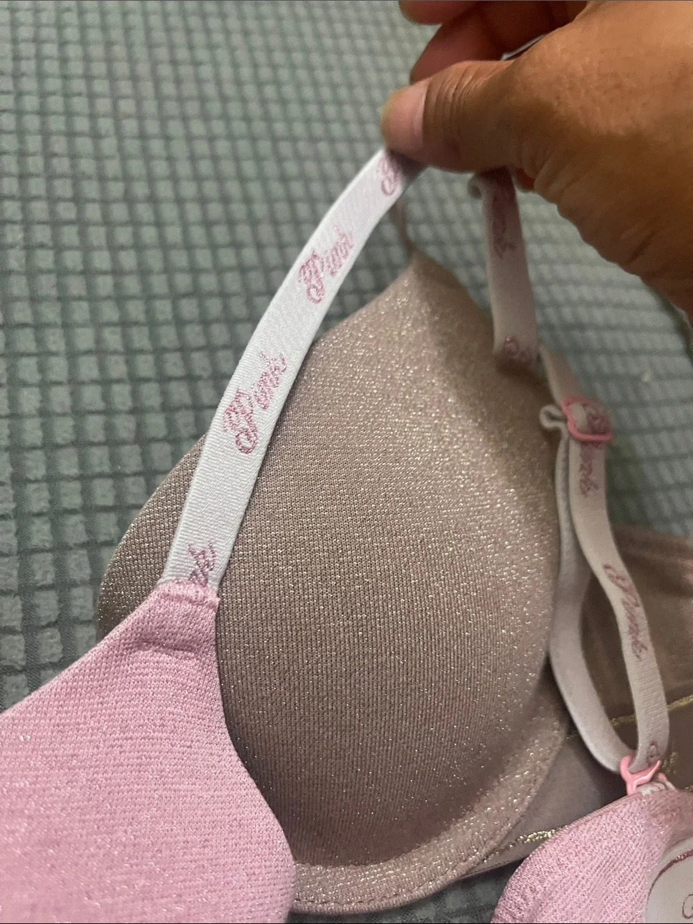 Pink by Victoria Secret Pink & taupe Lightly Padded Bras  32B